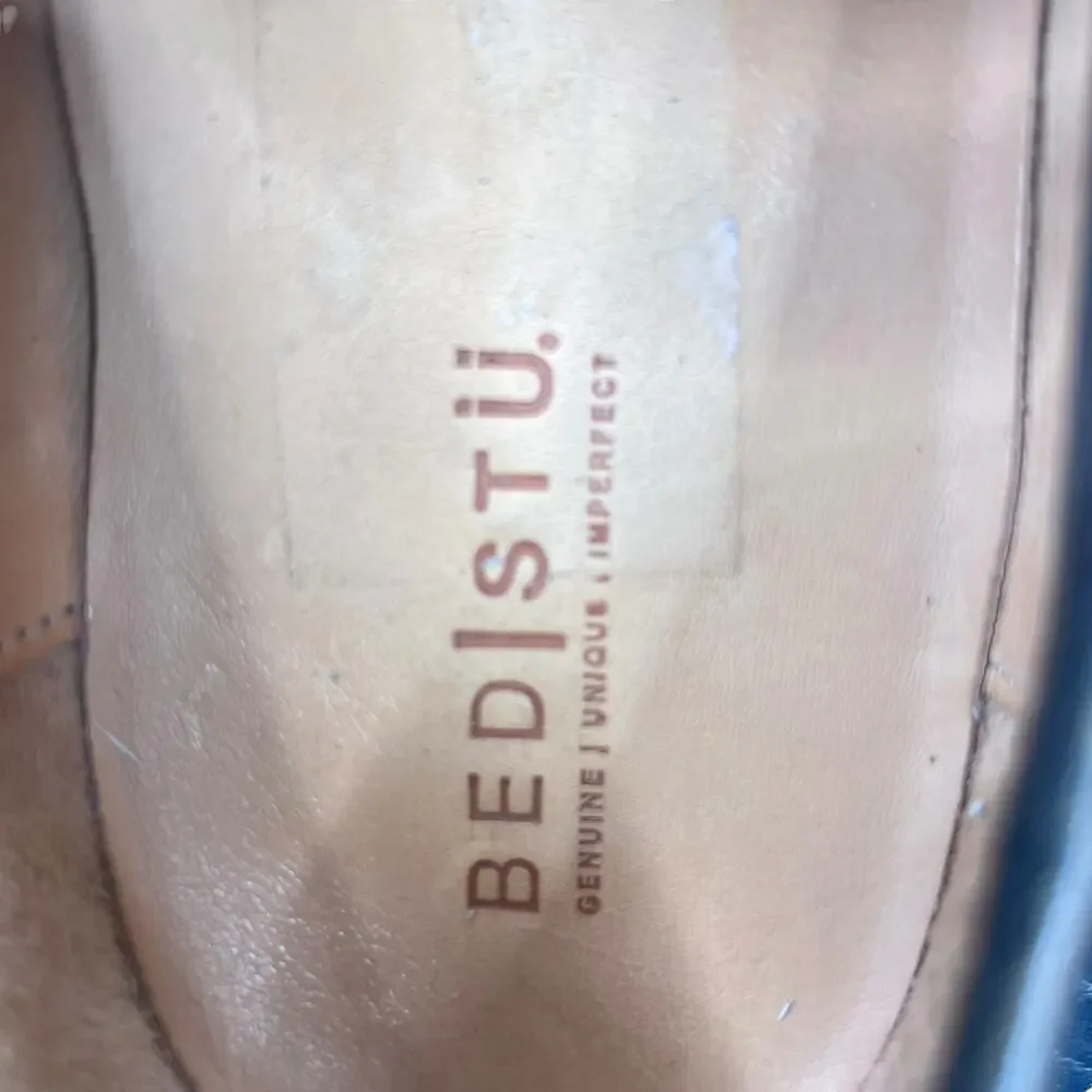 Bed Stu Reina Cobbler Series Handcrafted Black Wash Leather Loafers Size 9